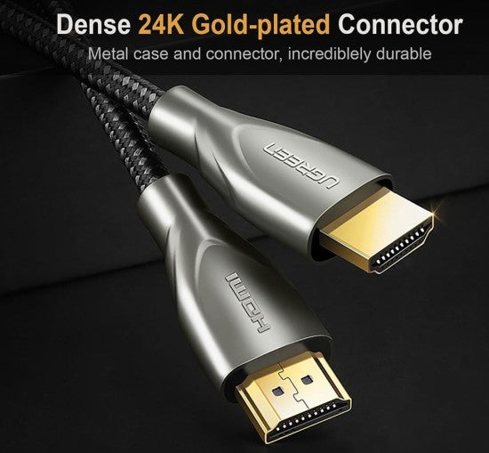 UGREEN 50110 HDMI 4K @ 60 Hz Carbon Fiber Zinc Alloy Cable, 5m (Gray)