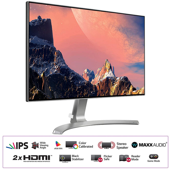 LG 23.8 inch (60.45 cm) Borderless LED Monitor - Full HD, IPS Panel with VGA, HDMI, Audio in/Out Ports and in-Built Speakers