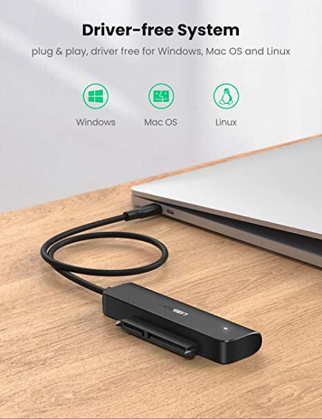 UGREEN 70610 SATA To USB C Adapter Cable For 2.5" SSD and HDD Hard Drive Connector 5Gbps Support SATA III UASP Thunderbolt 3