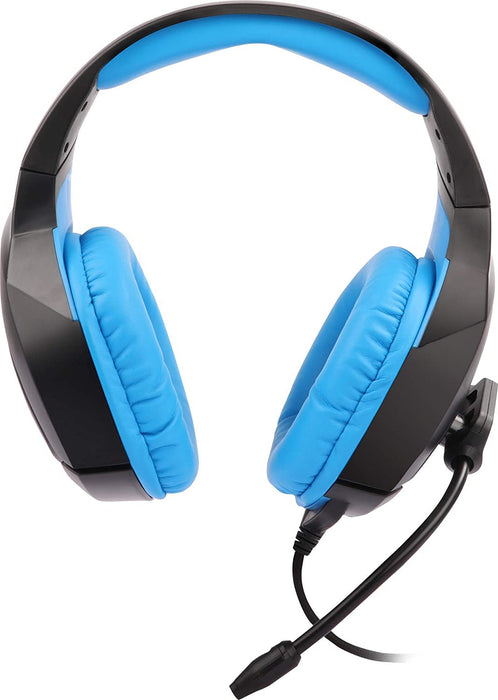 Zebronics Zeb-Rush Wired Gaming On Ear Headphone With Adjutable Mic RGB LEDs Dual 3.5mm Jack-Blue(Open Box)