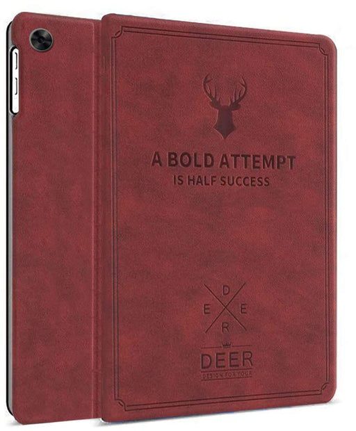 Robustrion Deer Flip Case Cover For Realme Pad 10.4" Cover-Deer Wine Red(Open Box)