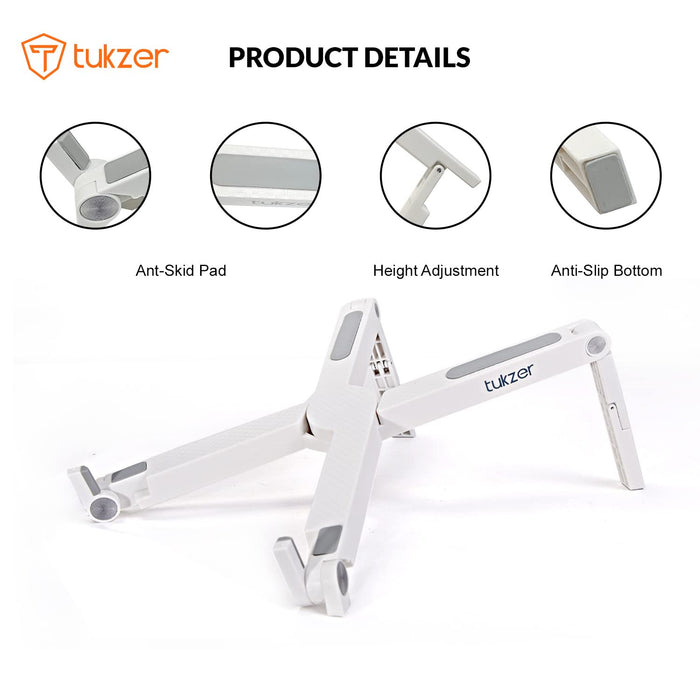 Tukzer ‎CCC-AAA-DE-0712-F1-213 15.6" 2 Level Foldable Laptop Stand Riser-White(Open Box)