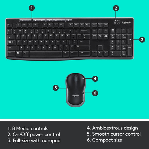 Logitech MK275 Wireless Keyboard and Mouse Combo