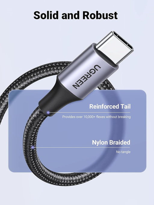 Ugreen 60124 USB-A 2.0 Male To USB Type C Male Cable [Nickel Plating/Aluminum Shell/Braided] - (0.25m)